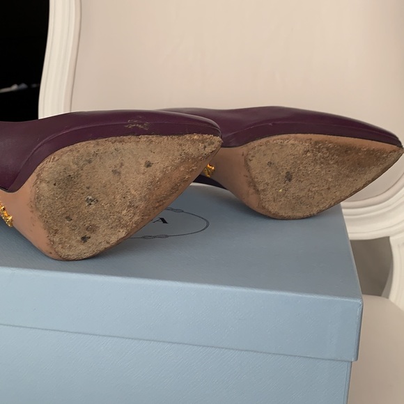 Auth Prada Cazature heels Eggplant US7 EU37 - Picture 8 of 8